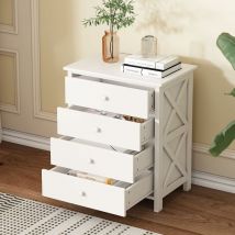 Need - Commode avec 4 Tiroirs, Meuble de Rangement Moderne,Table de Nuit Table de Chevet Table Appoint pour Chambre à Coucher, Salon, Couloir ou