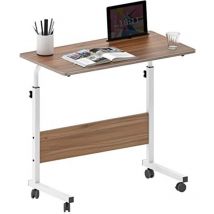 Need Laptoptisch Mit Rollen, Tablet-ständer, 80 X 40 Cm, Beistelltisch Für Laptop Neben Bett Oder Sofa,orange