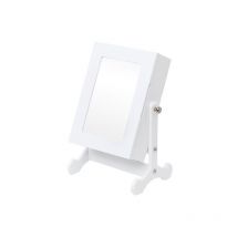 Need - Petite armoire à bijoux avec miroir, organiseur, armoire de rangement, comptoir avec support (blanc)