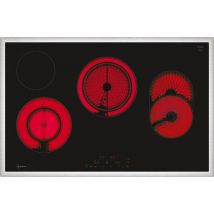 T18SDH9L0 N70 Elektrokochfeld, Glaskeramik, 80 cm breit, Touch Control, 4 Kochzonen, 17 Leistungsstufen, Edelstahlrahmen - Neff