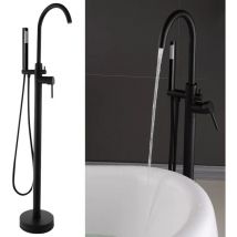 Senderpick - negro Mezclador de bañera independiente Ducha de mano, Latón cromado, Grifería de bañera, Puede utilizarse para cuartos de ducha
