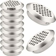 Neige - 30 Pcs Grille D'Aération Ronde 35mm Grille D'Évacuation Ventilation Grille De Ventilation Inox Grille De Ventilation Ronde Grille D'Aération 