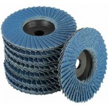 Lot de 8 disques abrasifs à lamelles,Disques abrasifs à lamelles,Ø 76 mm x 10 mm Grain 40/60/80/120, pour métal, acier et bois, Recouvert de Disques
