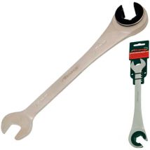 17mm Flare Nut Wrench Ratchet & Standard Open Ended Brake Pipe Spanner - Neilsen