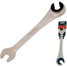 18mm Flare Nut Wrench Ratchet & Standard Open Ended Brake Pipe Spanner - Neilsen