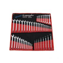 Neilsen - heavy duty chrome 48PC combination metric af sae spanner wrench ring set CT0876