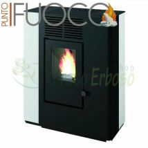 Punto Fuoco - Nella - Estufa canalizado de pellets de 9.2 Kw blanco