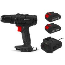 Nelton 20 - Trapano avvitatore a percussione a batteria Alfa Line, con 18 regolazioni e mandrino metallico 10mm, 2 batterie 2a + caricabatterie