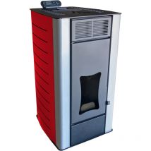 Nemaxx - Stufa a pellet PW18-RD - stufa a pellet da 18 kW - stufa a pellet - stufa a pellet camino elettrico Wi-Fi Ready - stufa a pellet con