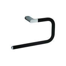Stock Scura Anneau porte-serviette 28x16x8cm laiton chromé noir soft touch - Nemo