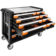 Neo Tools - Armoire à outils 12 tiroirs 1105 x 465 x 825 mm (avec roues), corps en acier, capacité de charge 600 kg, plaque en aluminium avec