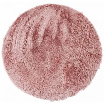 Thedecofactory - neo yoga - Tapis lavable à base fine et souple extra doux rose diam.160