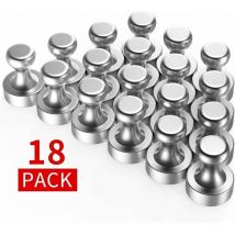 Echoo - Neodymium Magnets, Extremely Strong N52 Metal Magnets 18 Pieces 12 x 16 mm - Stainless Steel Cone Magnets Fridge Magnets for Magnetic Board,