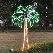 Néon biface 120xH200 cm – blanc et vert – Arbre lumineux – Hauteur, Couleur de la lumière, Alimentation électrique, Classe efficacité énergétique – 
