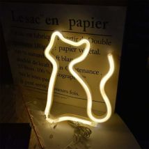Fei Yu - Neon Cat lumière Chat Neon Lights Inscription Applique décor de la chambre batterie et usb Exploité Neon Lights enseignes au néon blanc