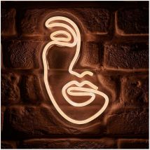 Ostaria - Néon mural usb Visage blanc chaud