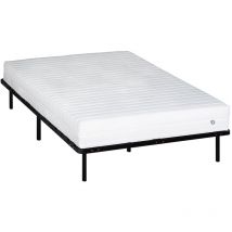 Neorev - Ensemble klo 140x190 cm Matelas Mousse Haute Densité + Sommier Métal