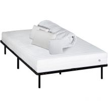 Pack Prêt à dormir klo 160x200 cm Matelas Mousse Haute Densité + Sommier + Accessoires - Neorev