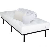 Neorev - Pack Prêt à dormir klo 90x200 cm Matelas Mousse Haute Densité + Sommier + Accessoires