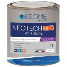 Krome Neotech Velours Peinture de Finition Murs et Plafonds - Intérieur Couleur: Blanc - Conditionnement: 1L