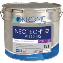 Krome Neotech Velours Peinture de Finition Murs et Plafonds - Intérieur Couleur: Blanc - Conditionnement: 12L