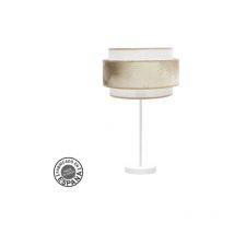 Fabrilamp - Tischleuchte de Alto Nepal 1xe27 Weiß/Gold 30d