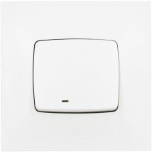 Bouton poussoir 6A avec voyant lumineux complet - Neptune - Blanc - Legrand