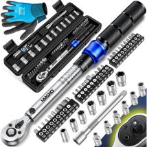Set di chiavi dinamometriche per auto, biciclette e moto da 1/4 di pollice 5-25Nm, guanti inclusi, prese per candele magnetiche con prolunga,