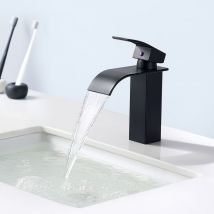 Nero Rubinetto bagno a Cascata,Miscelatore a Cascata Rubinetto Lavabo Bagno Miscelatore Monocomando da Lavandino Bagno
