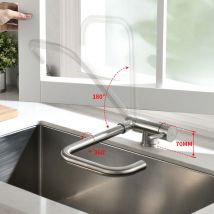 Cecipa - Miscelatore Cucina Sottofinestra Pieghevole, Miscelatore Lavello per Sottofinestra, Girevole 360 Grado, Acqua Calda e Fredda