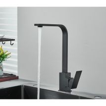 Onyzpily - Nero Rubinetto da cucina, miscelatore da cucina,a forma di l, con beccuccio alto, rubinetto per lavello con attacco G3/8, acciaio