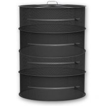 Nero)Essiccatore per erbe a 4 strati, rete per asciugare sospesa da 60 cm, rete per asciugare pieghevole per piante idroponiche, pesci, erbacce