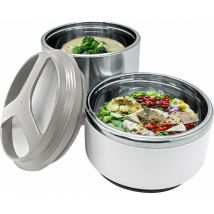 NERTHUS FIH 729 729-Thermos per Solidi a Doppia Parete 1,5 Litri di capacità, 18/8, Inox/Bianco, 1500 ml, Acciaio Inossidabile, 1500ml