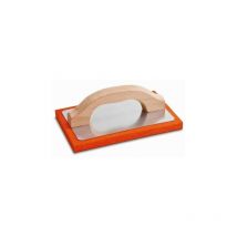 Frattazzo spugna arancio manico legno 14x21