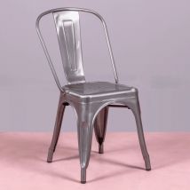 Chaise industrielle en acier - Bistro - Metal - Nest Dream