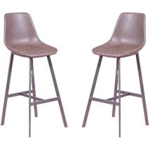 Nest Dream - Pack de 2 taburetes altos - Jules - Marrón