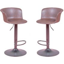 Nest Dream - Pack de 2 taburetes regulables - Brandon - Marrón