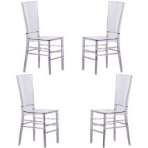 Pack de 4 sillas de diseño - Ghost - Transparente - Nest Dream