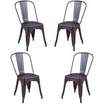 Pack de 4 sillas metálicas - Bistro - Negro - Nest Dream