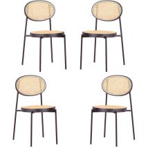 Nest Dream - Pack de 4 sillas retro - Preston - Negro