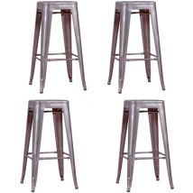 Pack de 4 taburetes metálicos - Bistro - Metal - Nest Dream