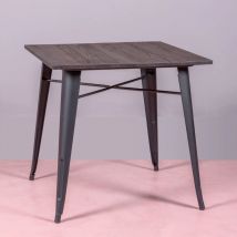 Nest Dream - Table industrielle en acier noir - Bistro - Noir