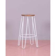Nest Dream - Tabouret industriel en bois - Lisbon - Blanc