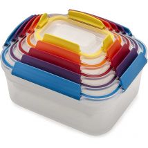 Nest Lock Plastic Food Storage Container Set With Lockable Airtight Leakproof Lids, 10-piece, Multi-color