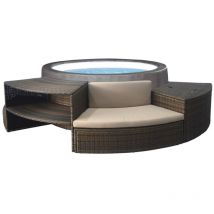 NETSPA - SP-VIP160B/MOB2 - NetSpa Vita Premium + Möbel (5 Teile) - Semi-rigid SPA - Rund