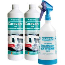 Hotrega - Nettoyant concentré pour caravanes et camping-cars 2x 1 litre avec vaporisateur 1 litre