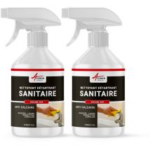 Arcane Industries - Nettoyant inox wc baignoire salle de bain sdb enlever calcaire sanitaire carrelage cabine douche - 1 l (2 x 0.5 l)