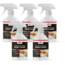 Arcane Industries - Nettoyant inox wc baignoire salle de bain sdb enlever calcaire sanitaire carrelage cabine douche - 2.5 l (5 x 0.5 l)