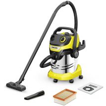 Karcher - Aspirateur eau et poussières wd 5 s V-25/5/22 - cuve métal 25 l - cable 5 m - flexible d'aspiration 2,2 m - fonction soufflerie