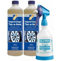 Technolit - Nettoyant pour jantes Tec-x-trem 2x 1 litre y compris vaporisateur 500 ml